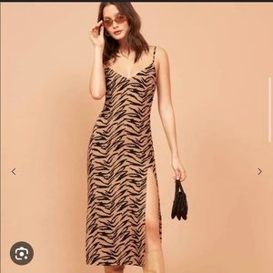 Reformation Animal Print Midi Dress